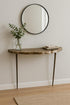 Solid Brass Wall-Mounted Console Table Organic Edge, Patina Finish